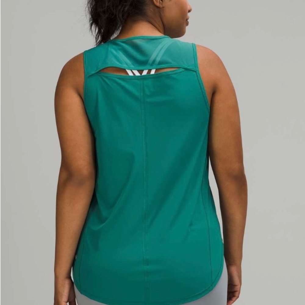 Lululemon sculpt tank - teal w/ back cutout